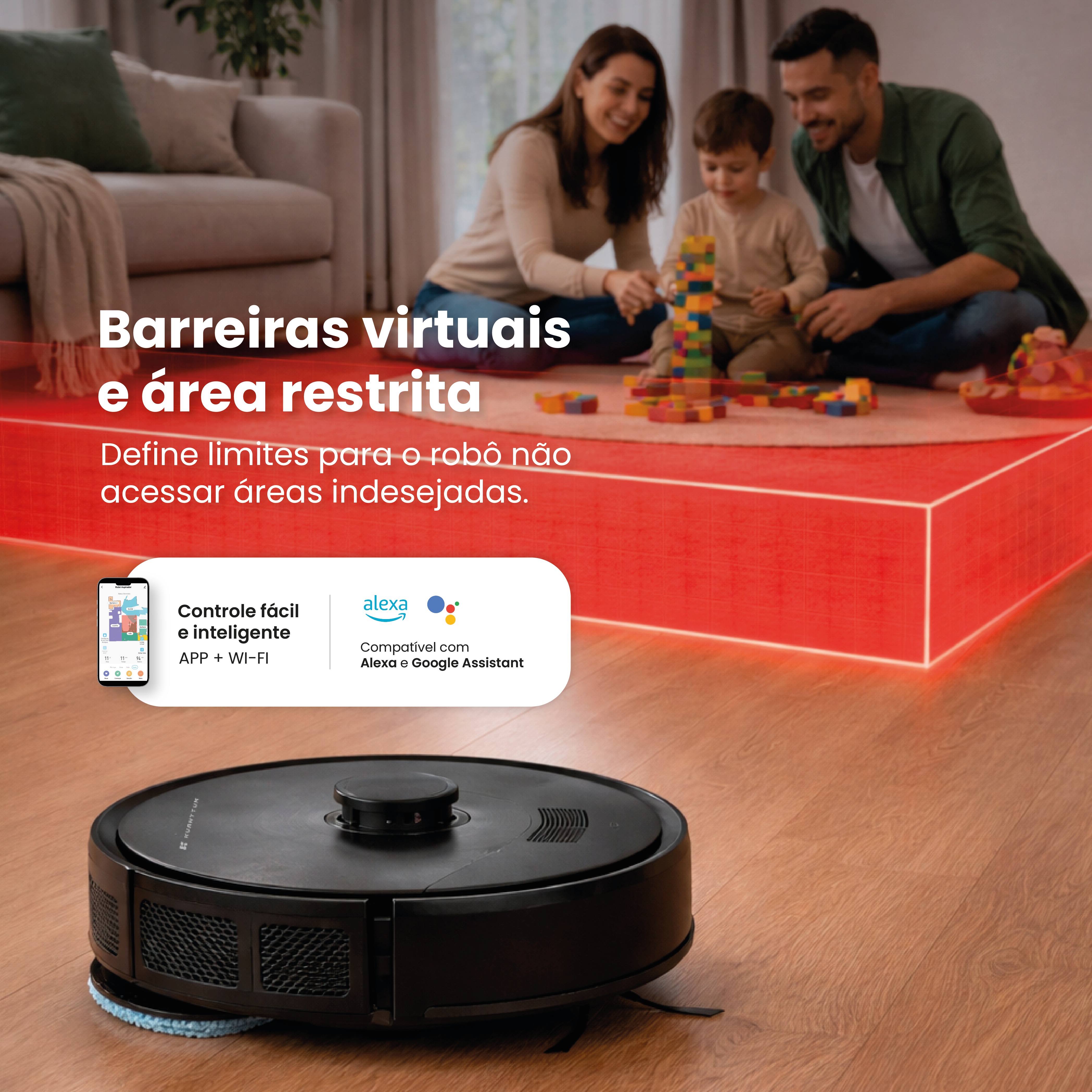 Robô Smart Wi-Fi Kuanttum X20 Preto 220V