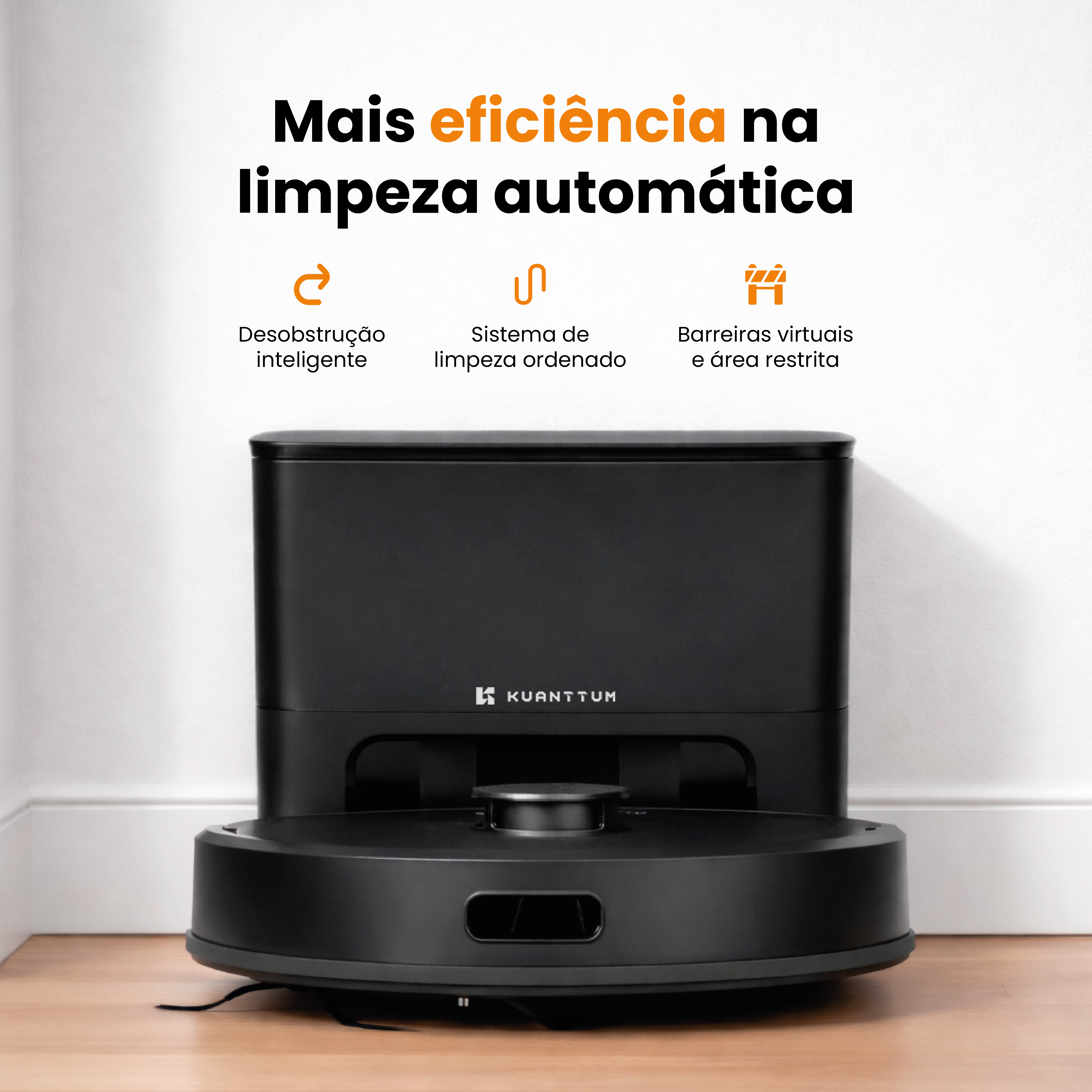 Robô Smart Wi-Fi Kuanttum X10 Preto 110V