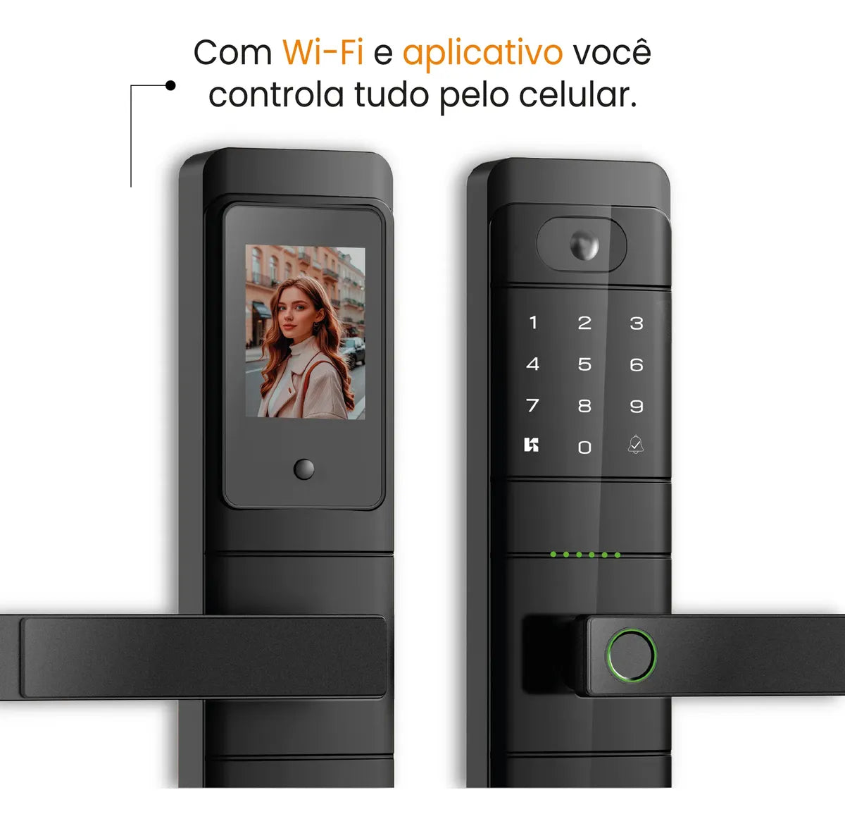 Fechadura Kuanttum Kappa Doorbell Com Câmera Wi-fi App Tuya