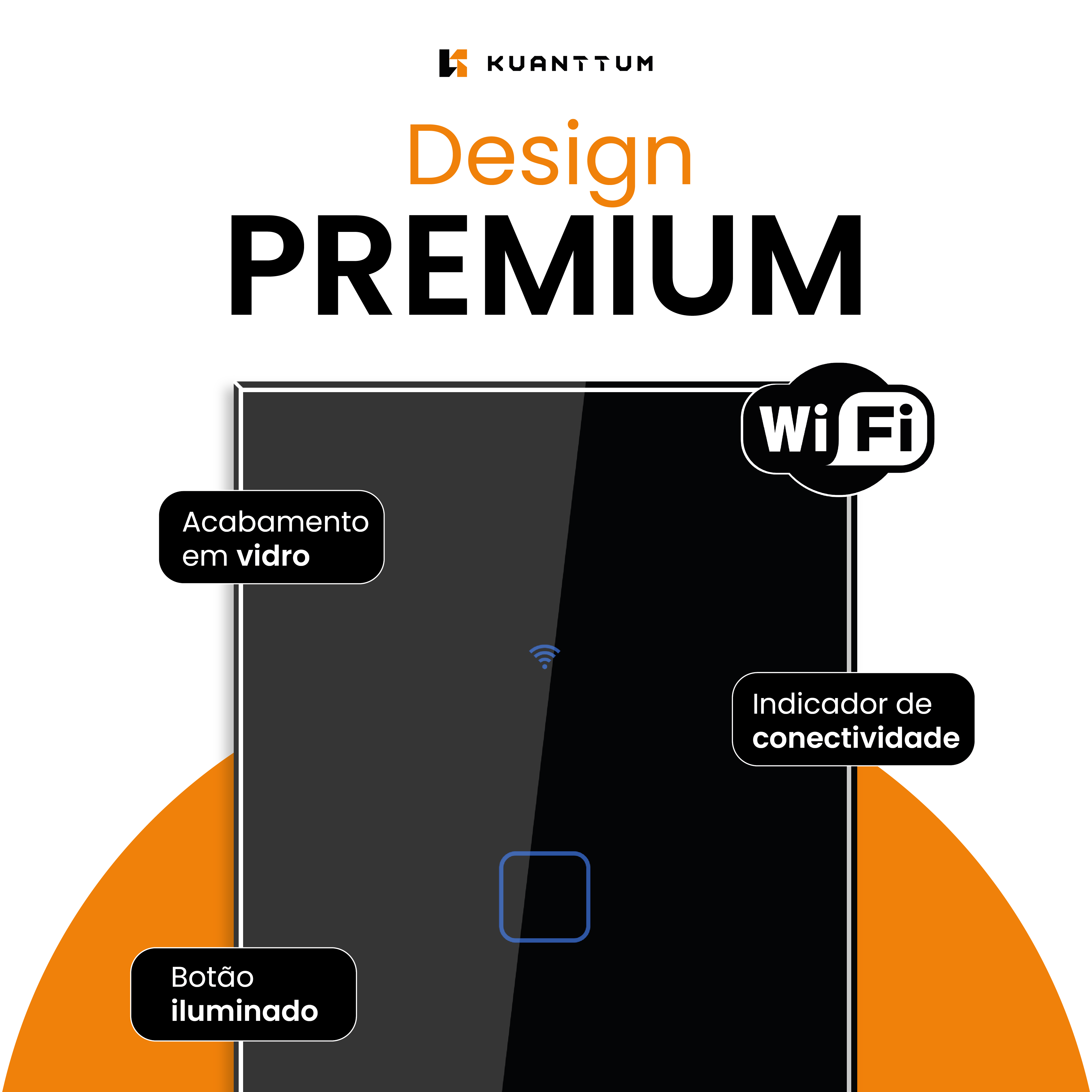 Interruptor Smart 1 Tecla Kuanttum Zigbee Preto