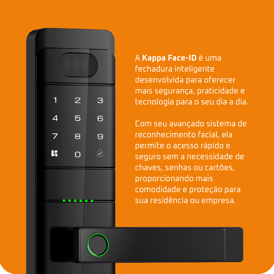Fechadura Digital Kuanttum Kappa Wi-Fi Face-ID