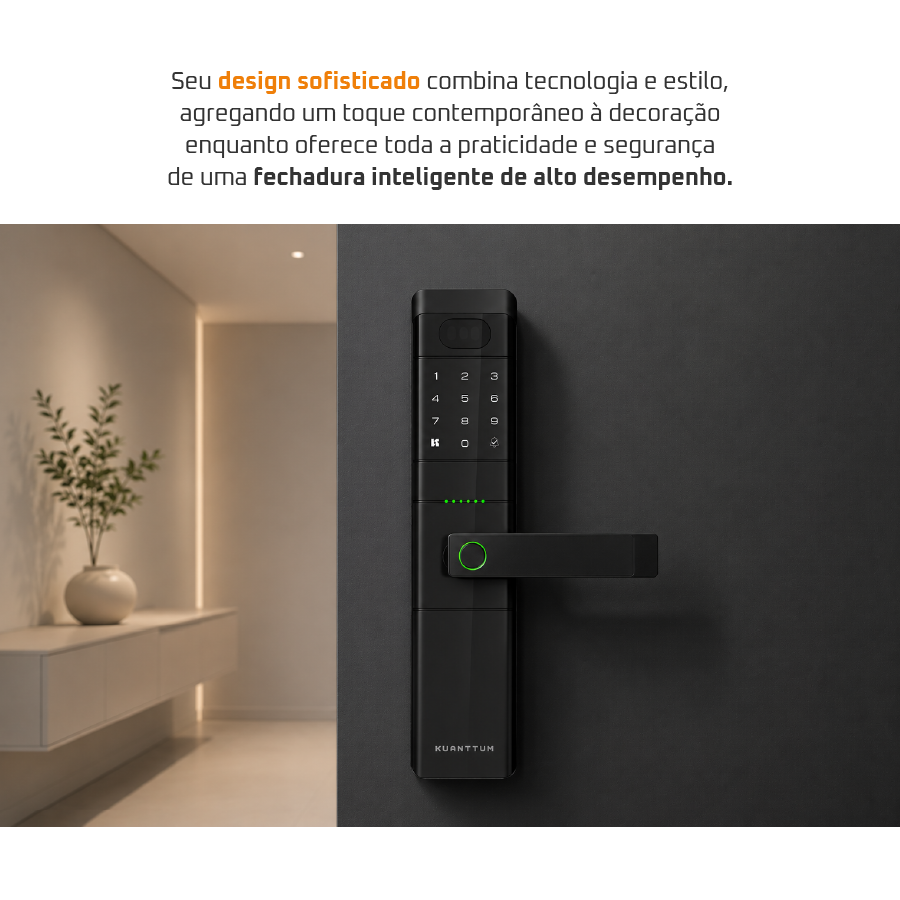 Fechadura Digital Kuanttum Kappa Wi-Fi Face-ID