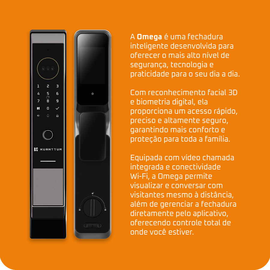 Fechadura Digital Com Reconhecimento Facial Kuanttum Omega