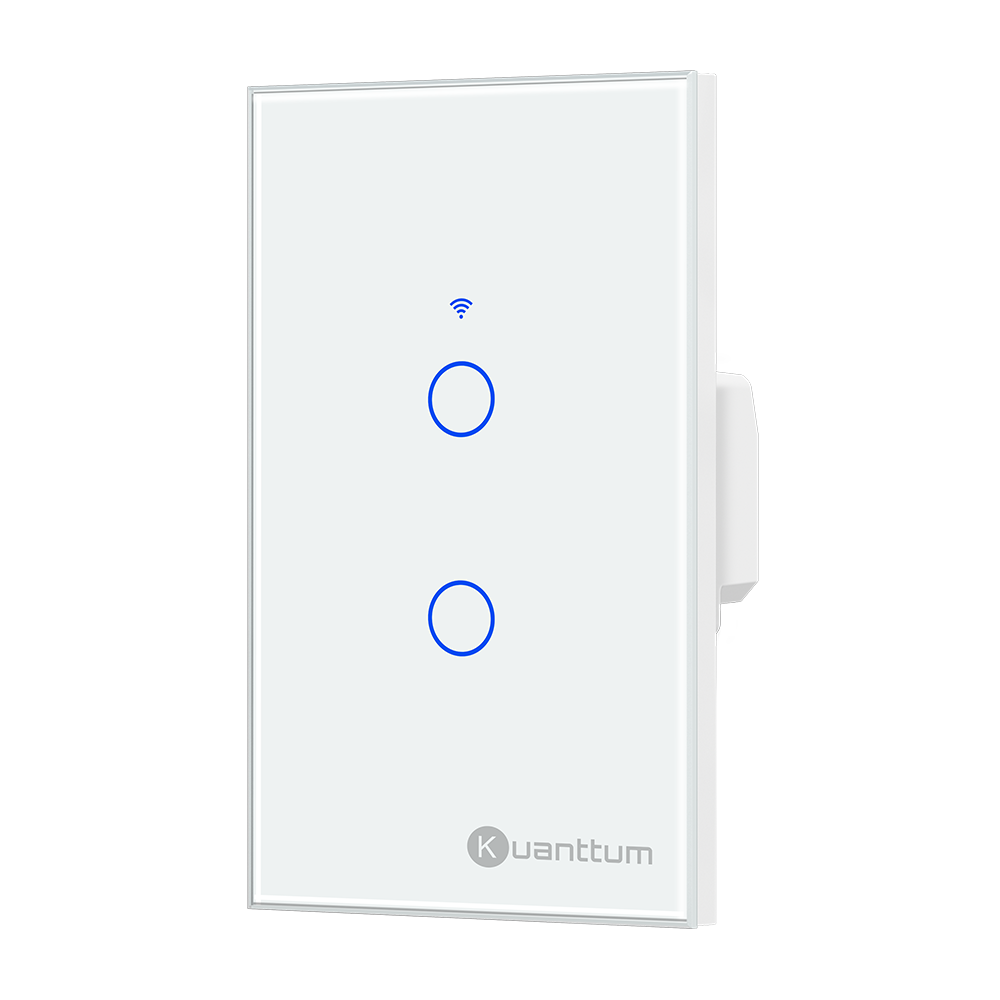 Interruptor Touch 2 Botões Wi-Fi Kuanttum TK1002B Branco