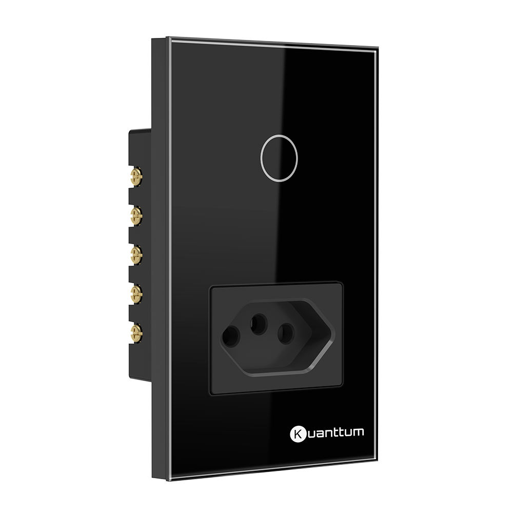 Interruptor Touch Inteligente Com Tomada Wi-Fi Kuanttum TK1011P