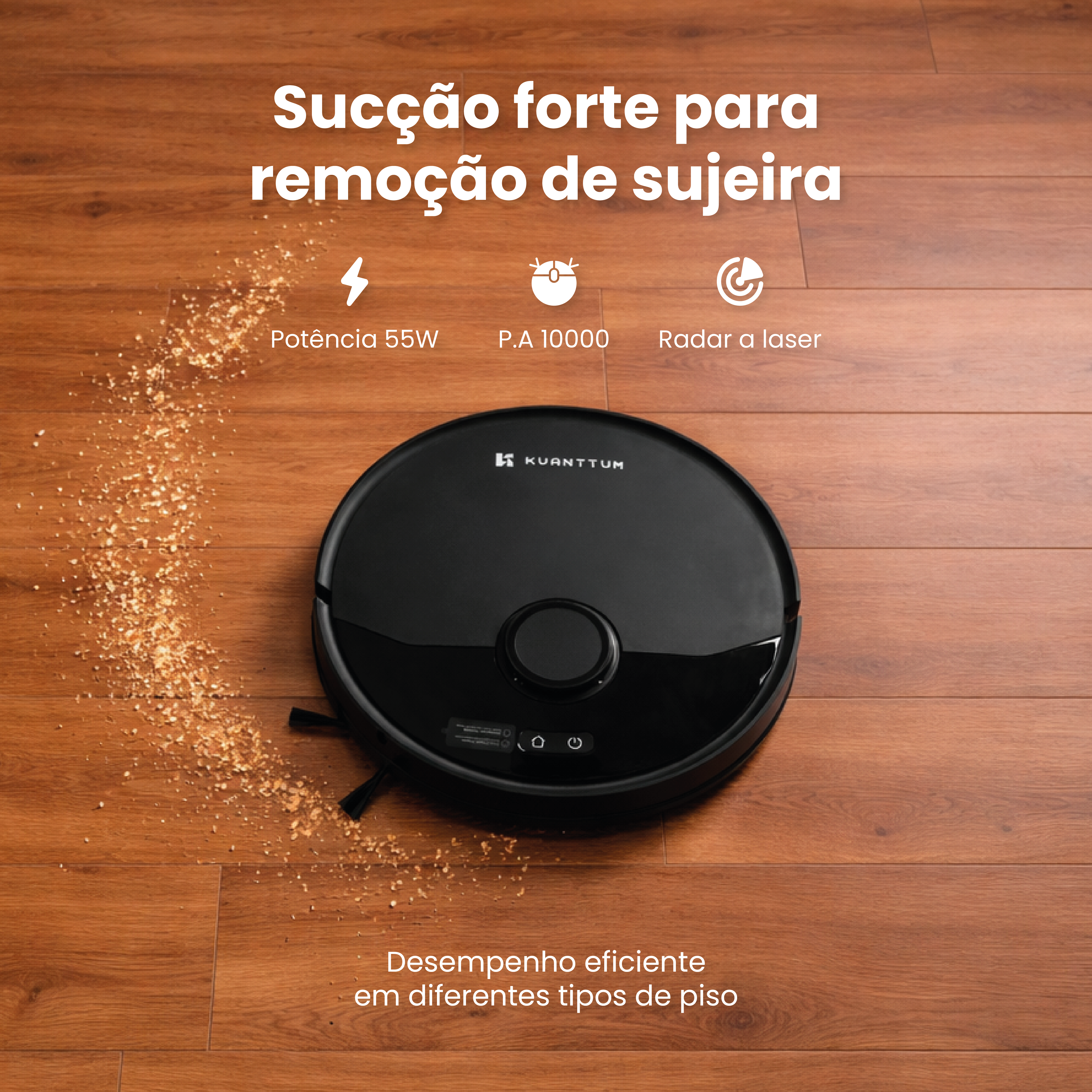 Robô Smart Wi-Fi Kuanttum X20 Preto 220V