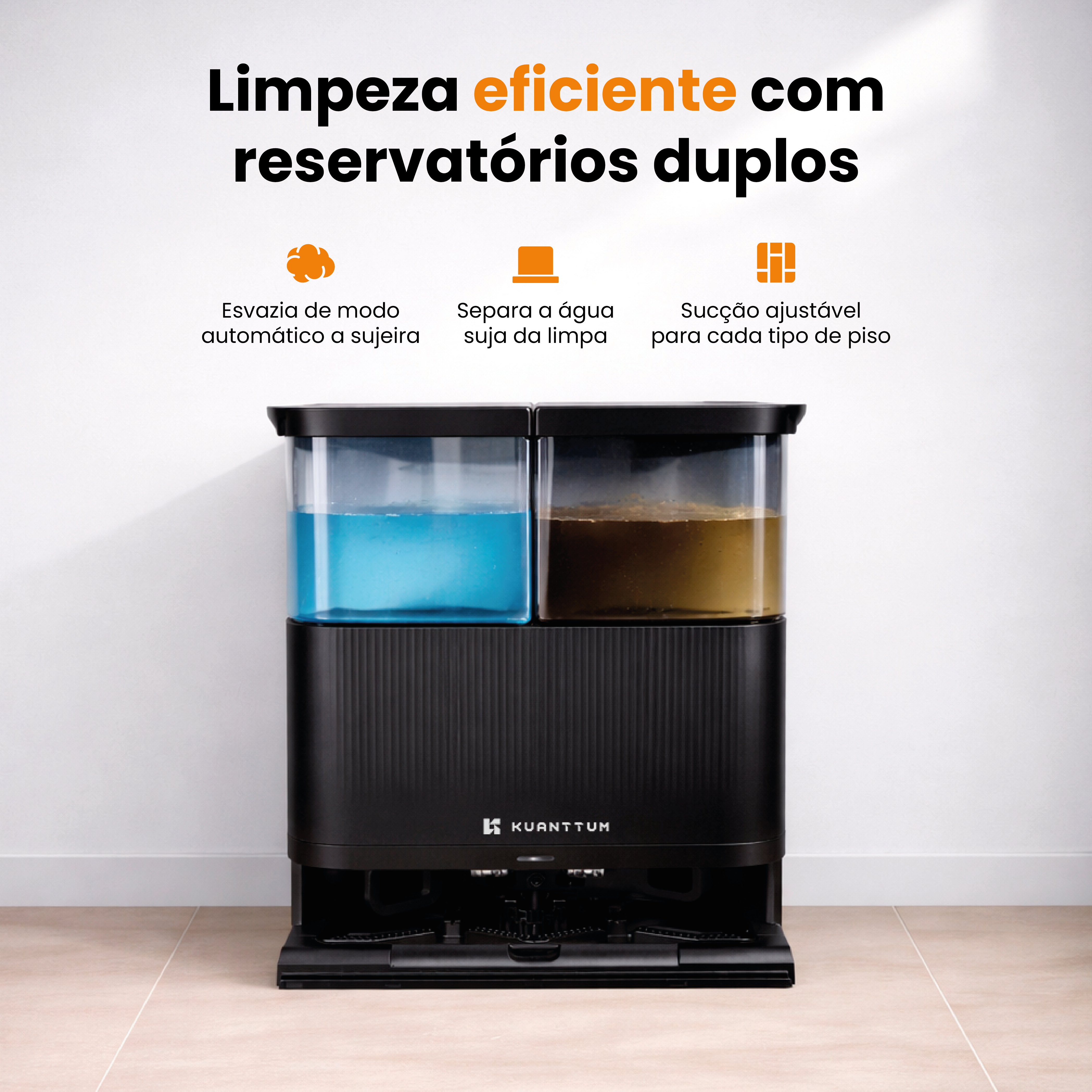 Robô Smart Wi-Fi Kuanttum X20 Preto 220V