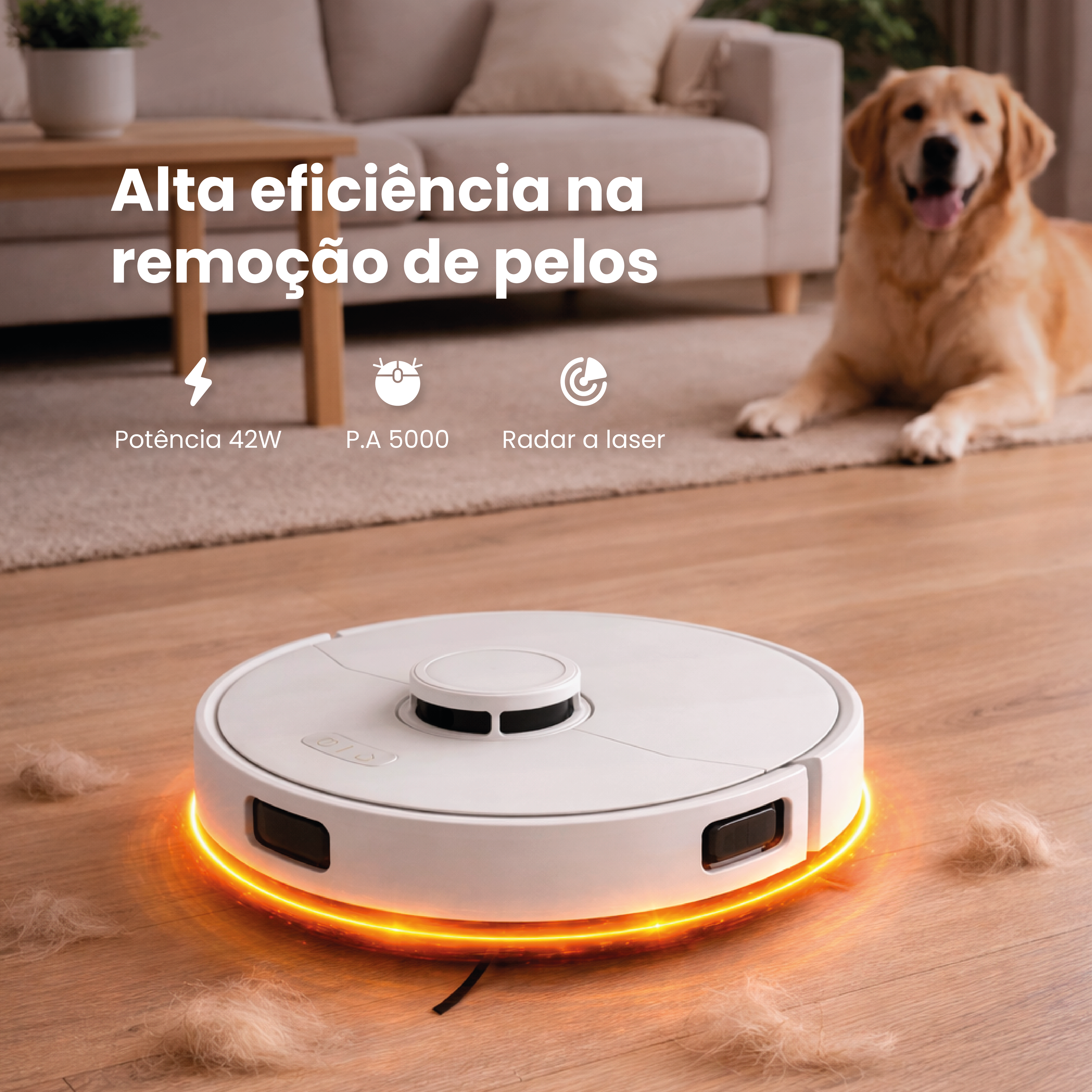 Robô Smart Wi-Fi Kuanttum S10 Branco 110V/220V