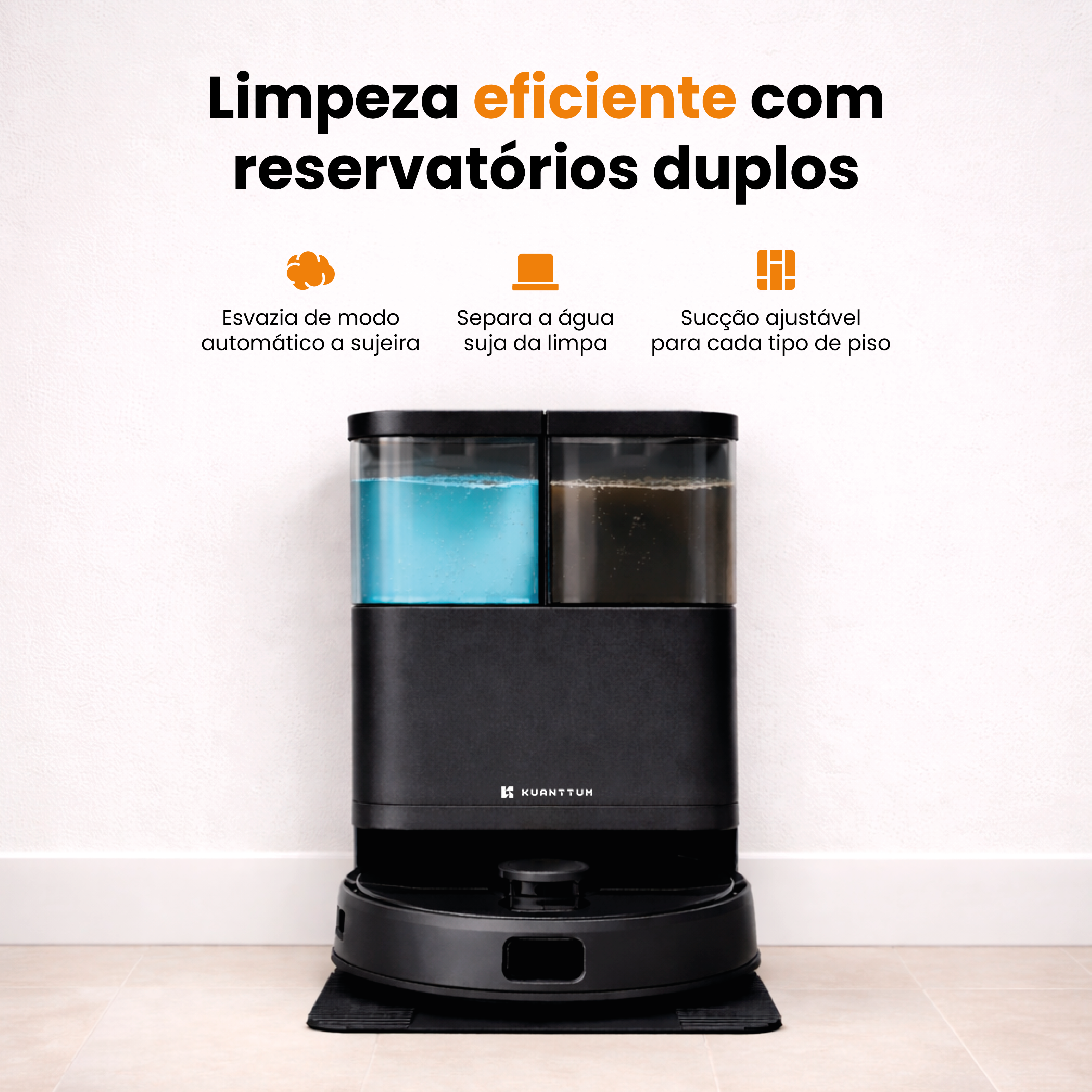 Robô Smart Wi-Fi Kuanttum X20 Preto 220V