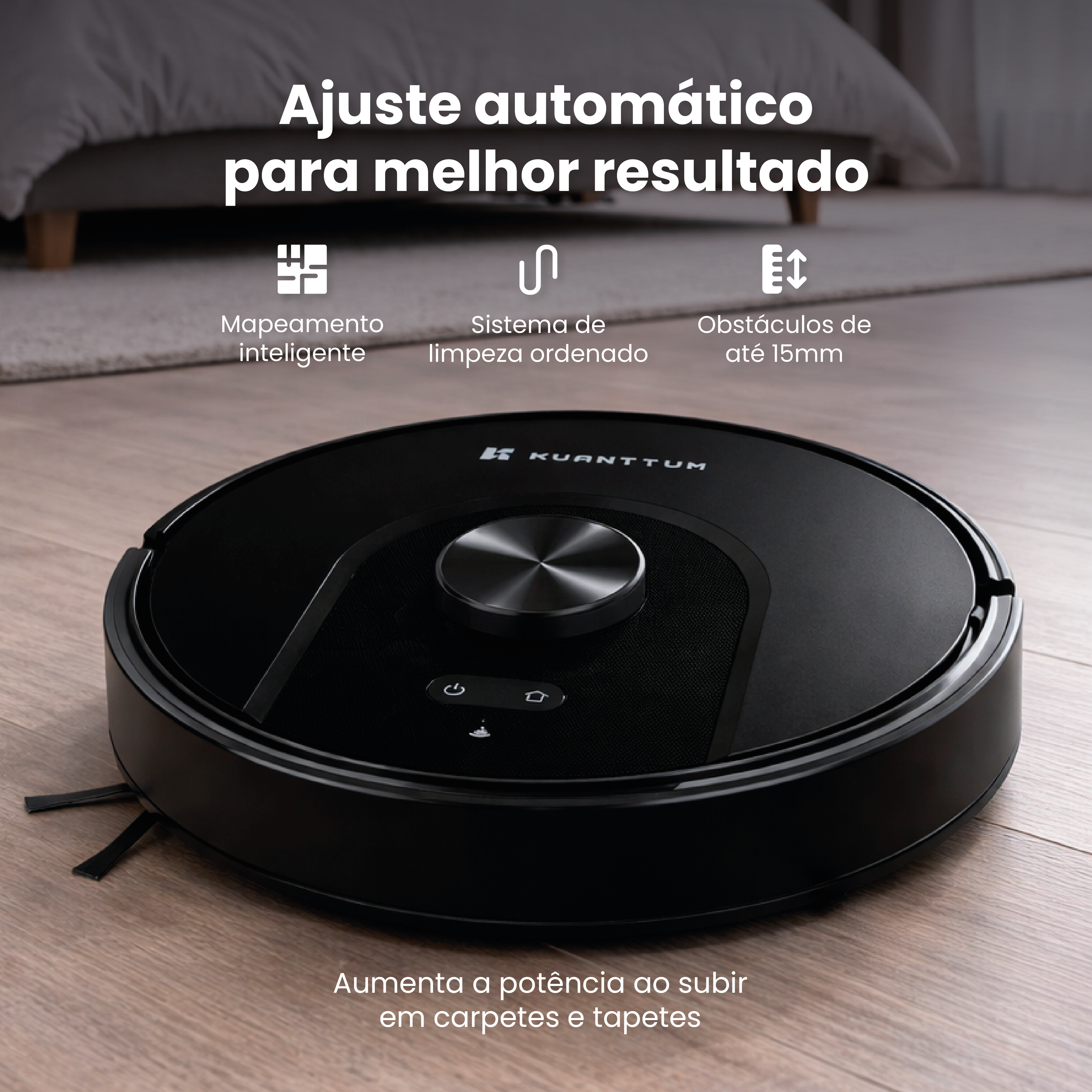 Robô Smart Wi-Fi Kuanttum X10 Preto 110V