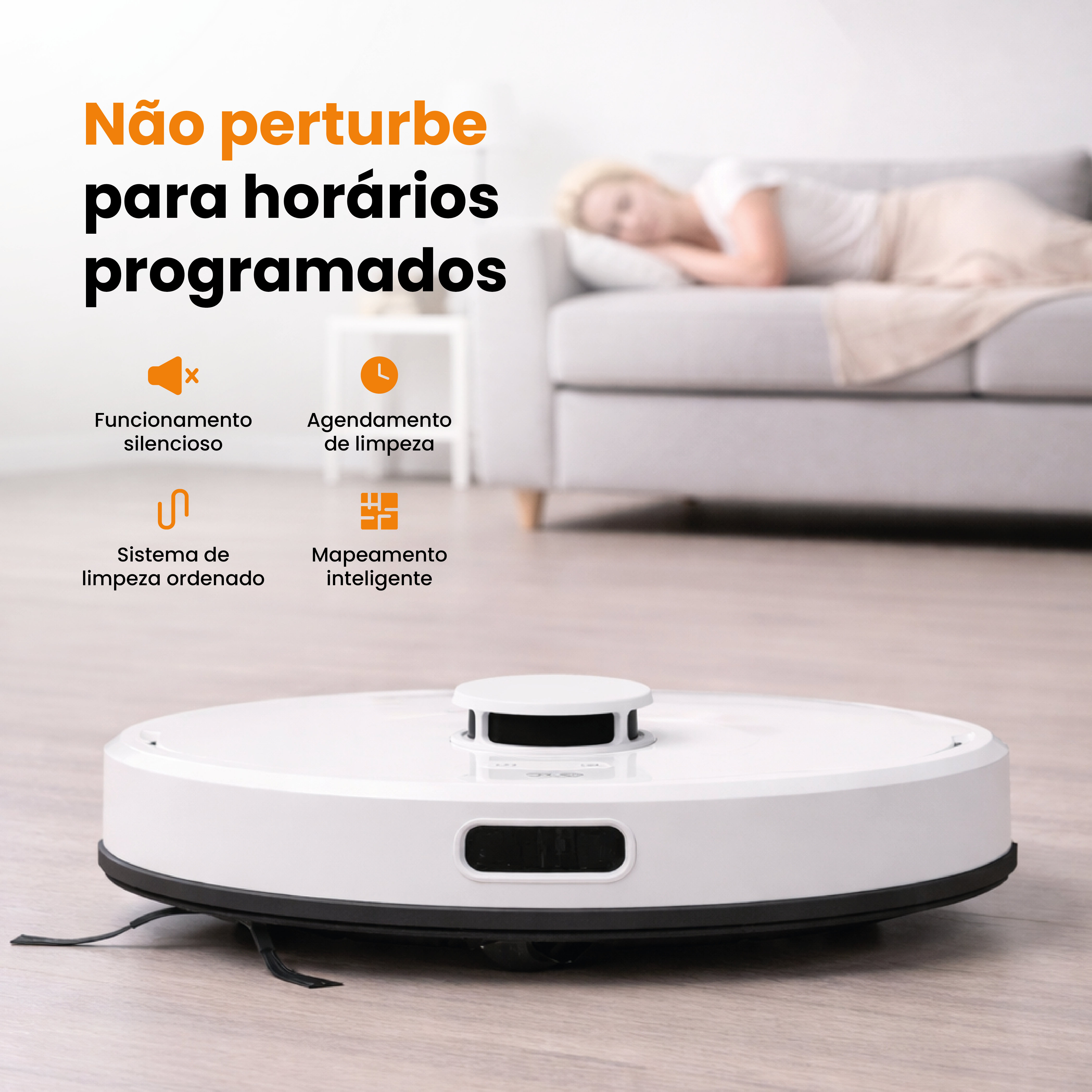 Robô Smart Wi-Fi Kuanttum S10 Branco 110V/220V