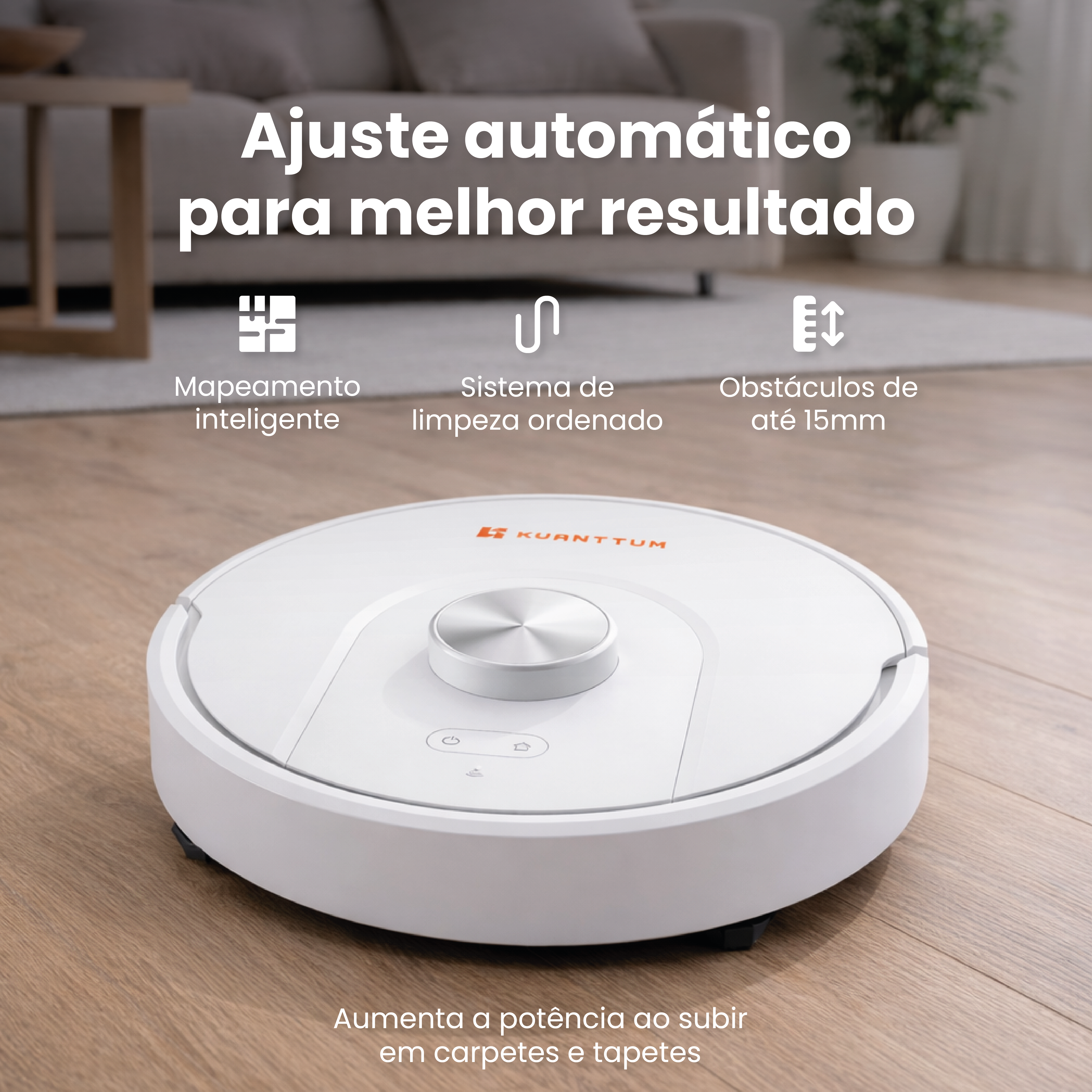 Robô Smart Wi-Fi Kuanttum X10 Branco 110V