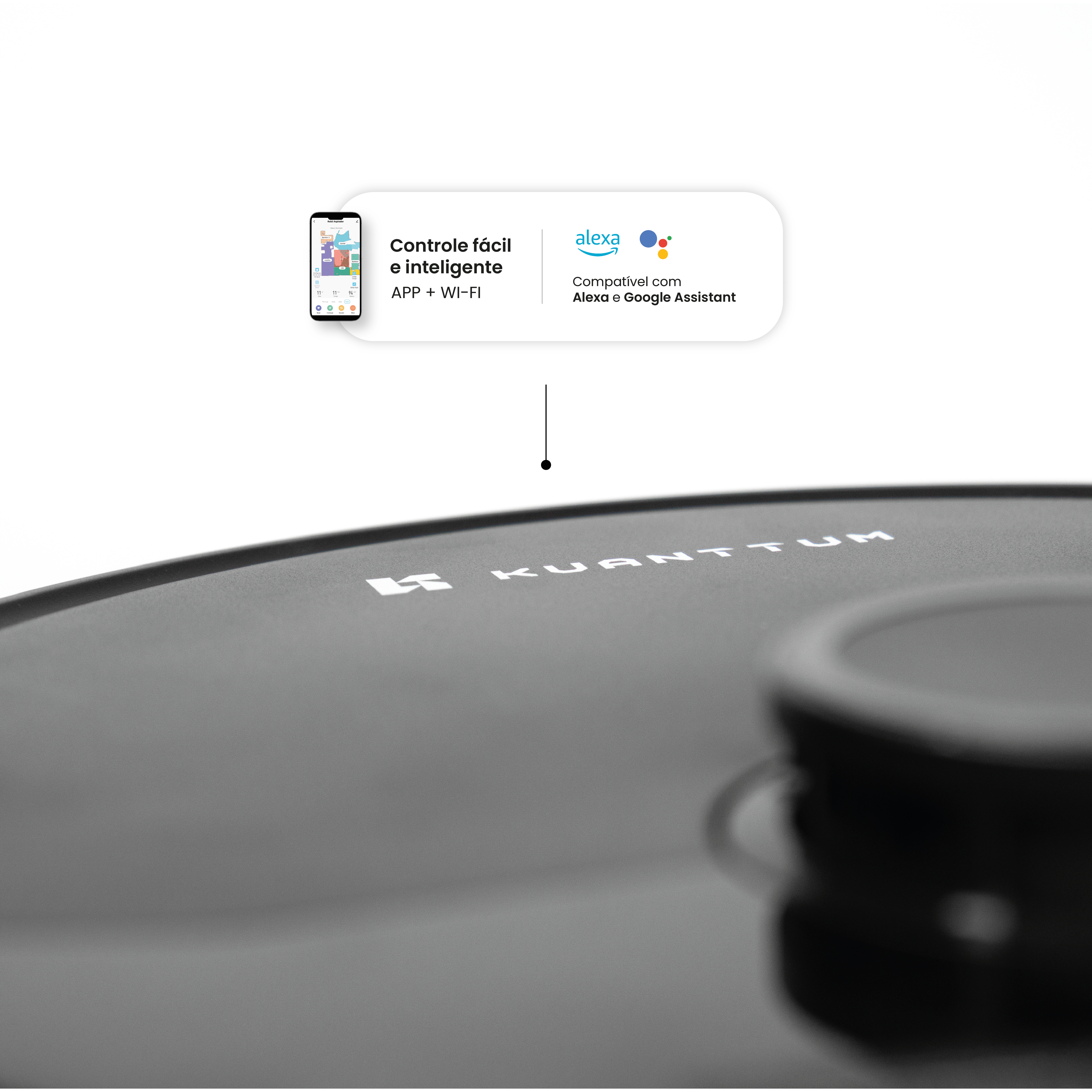 Robô Smart Wi-Fi Kuanttum X20 Preto 220V