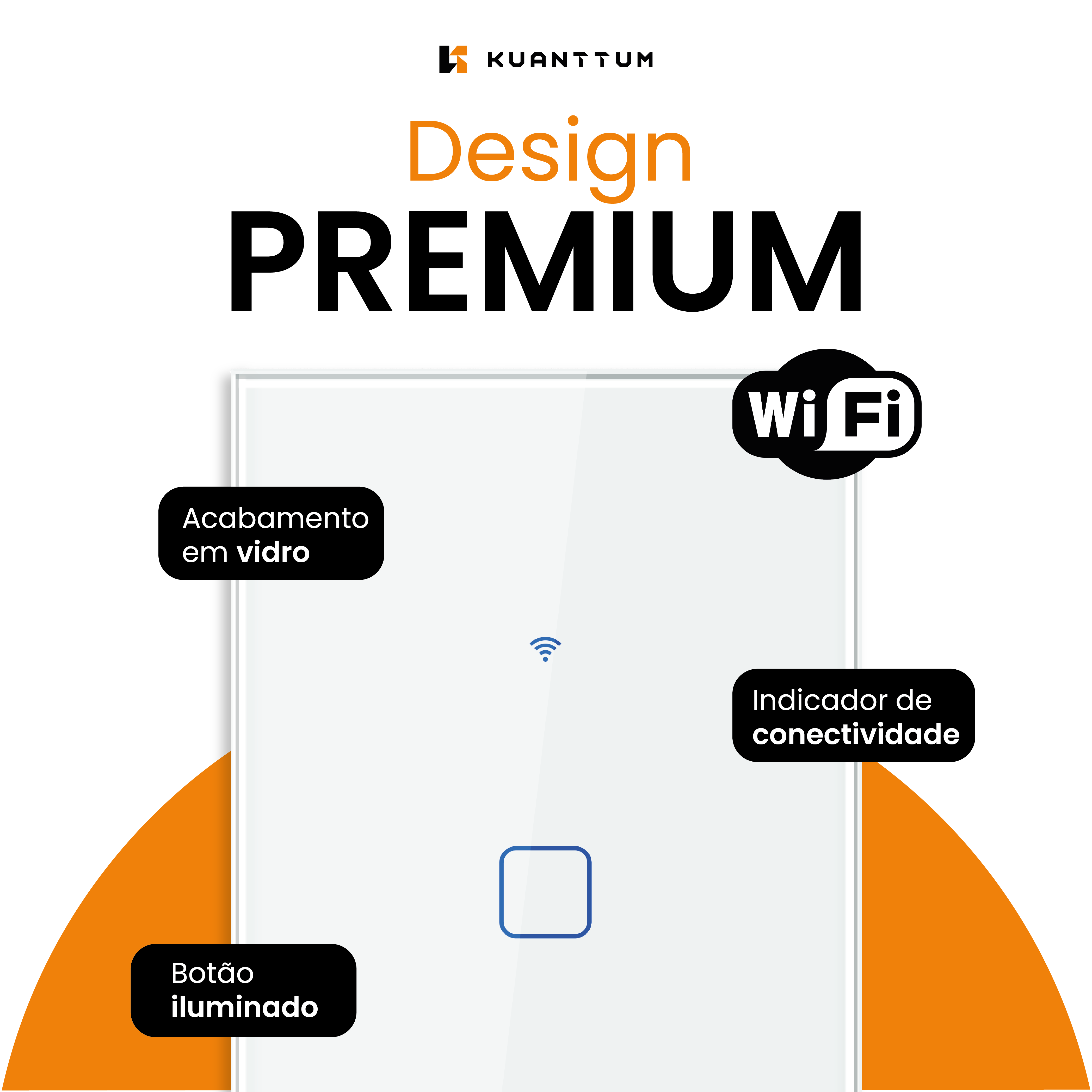 Interruptor Smart 1 Tecla Kuanttum Zigbee Branco