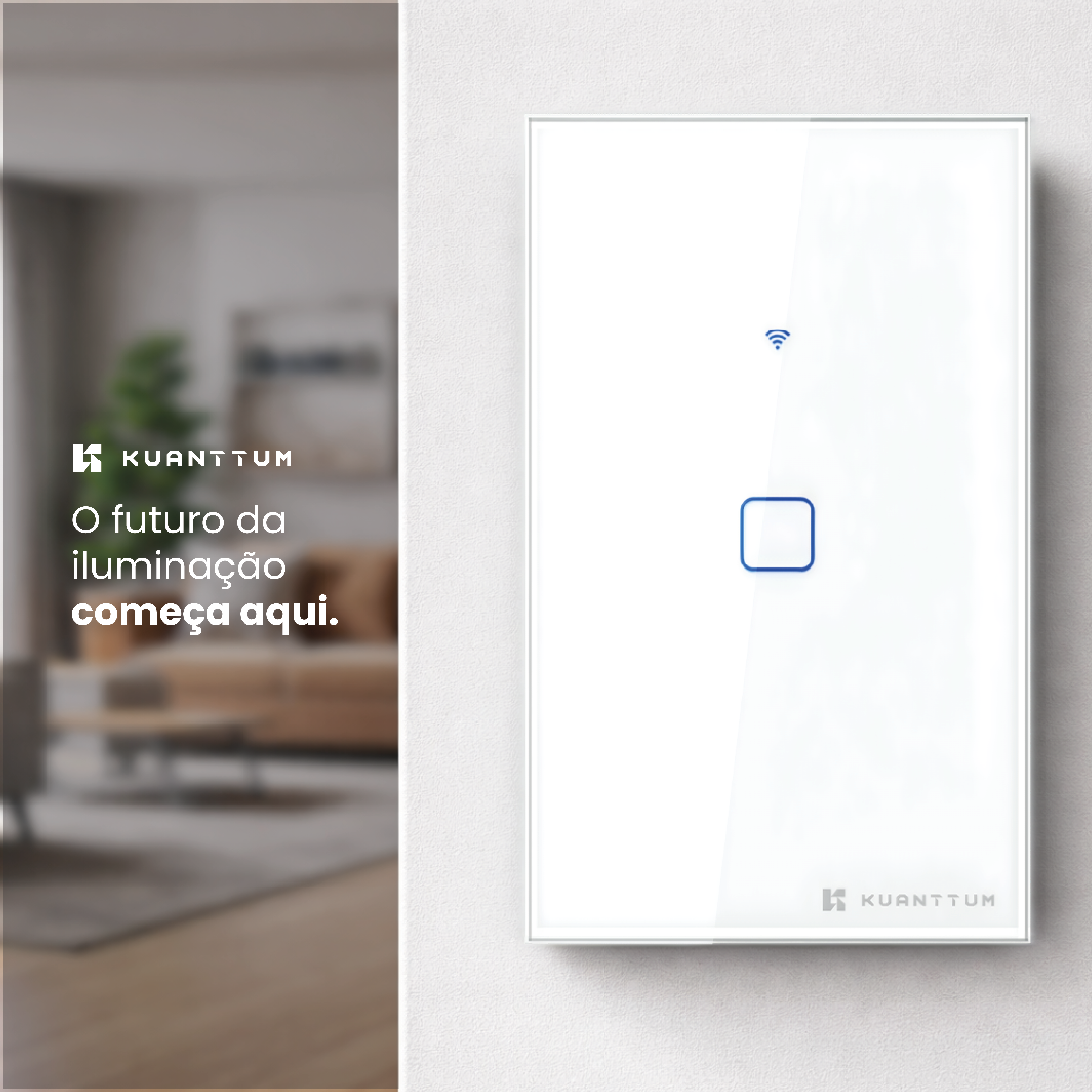 Interruptor Smart 1 Tecla Kuanttum Zigbee Branco