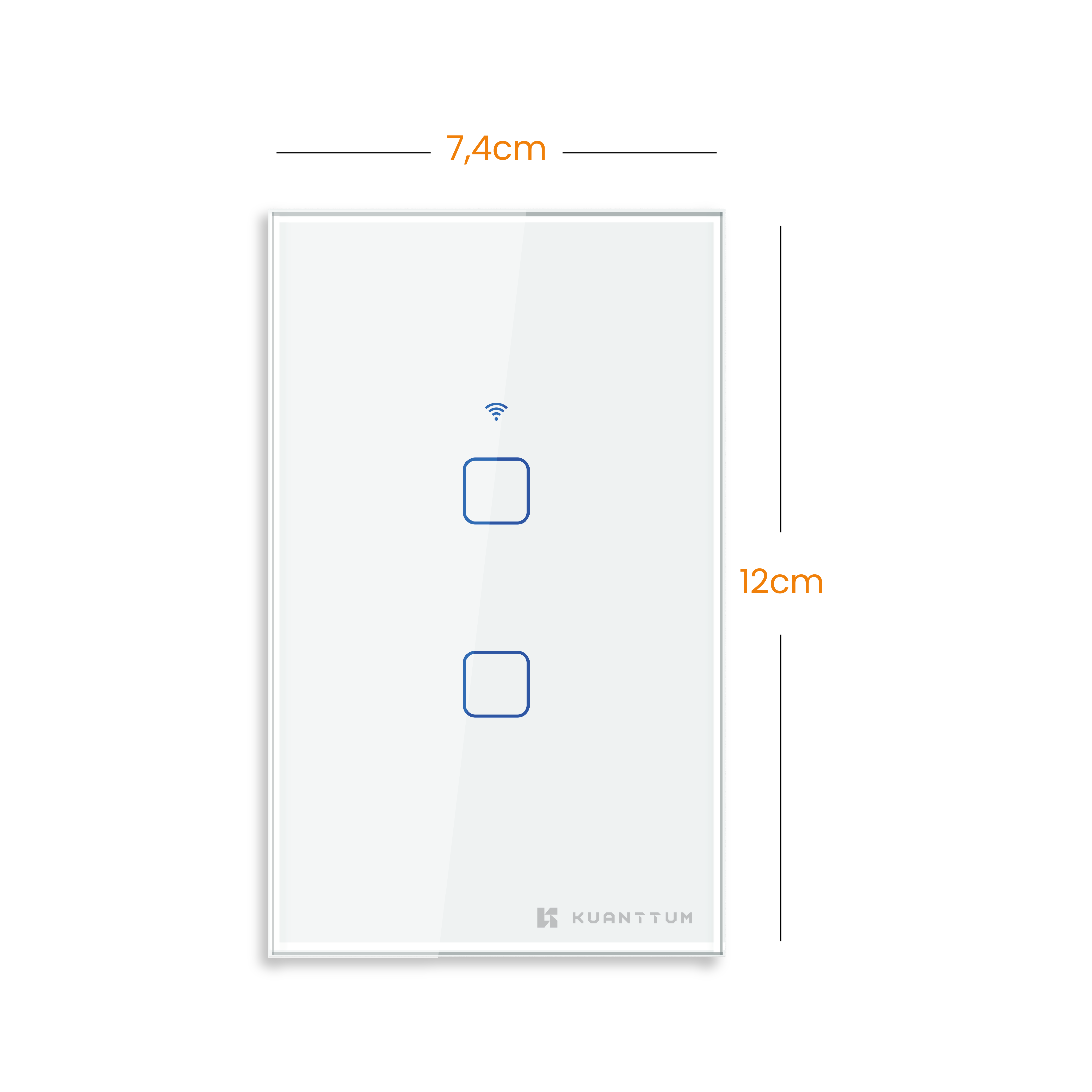 Interruptor Smart 2 Teclas Kuanttum Zigbee Branco