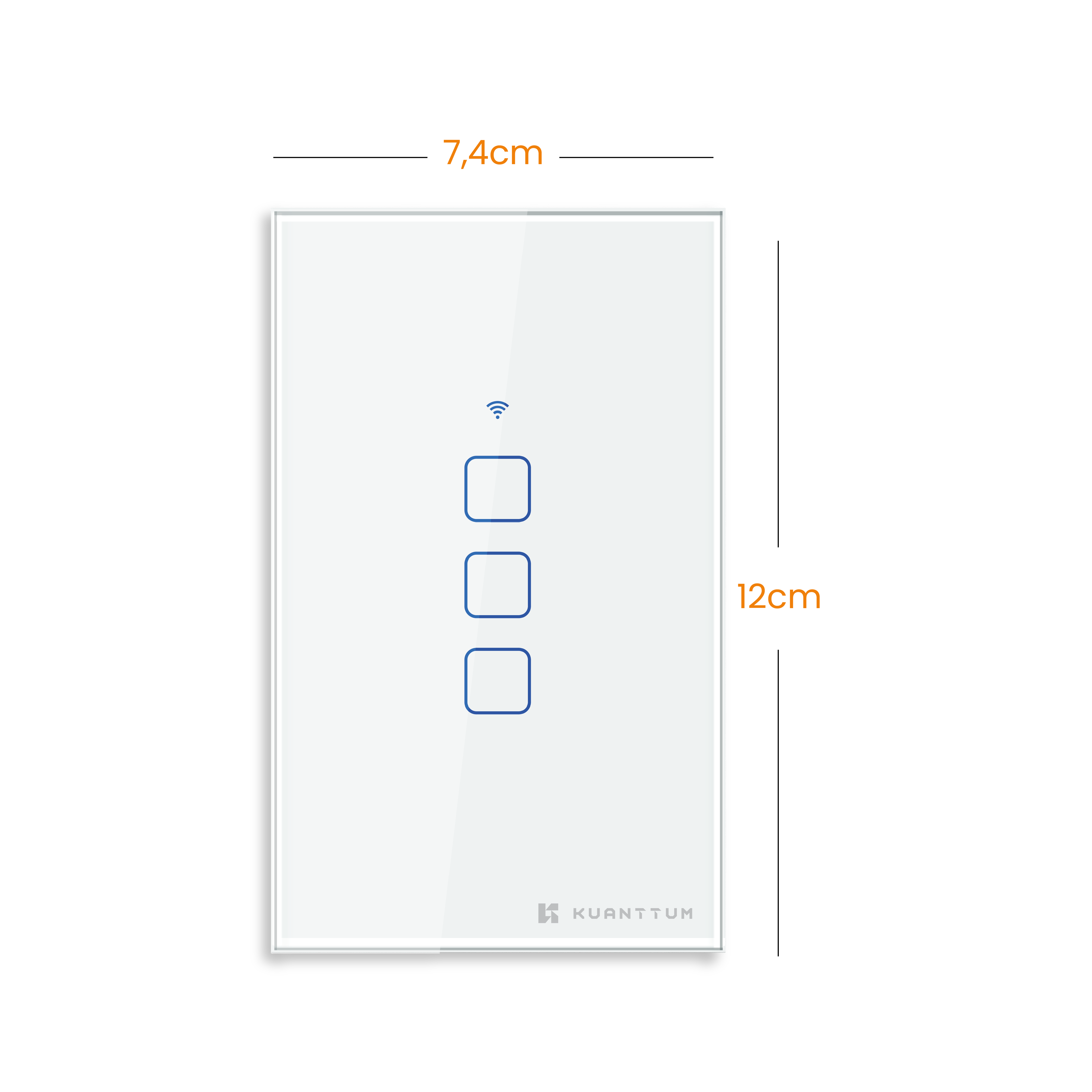 Interruptor Smart 3 Teclas Kuanttum Zigbee Branco