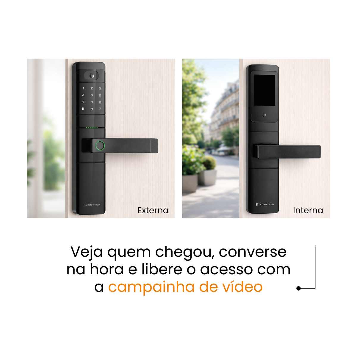 Fechadura Kuanttum Kappa Doorbell Com Câmera Wi-fi