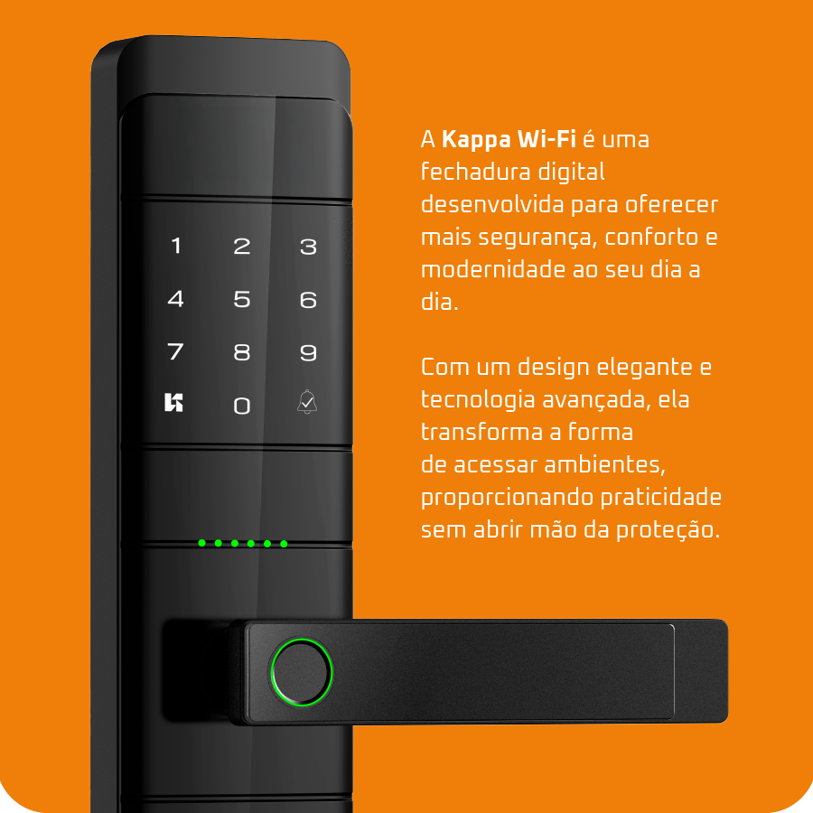 Fechadura Digital Kuanttum Kappa Wi-Fi