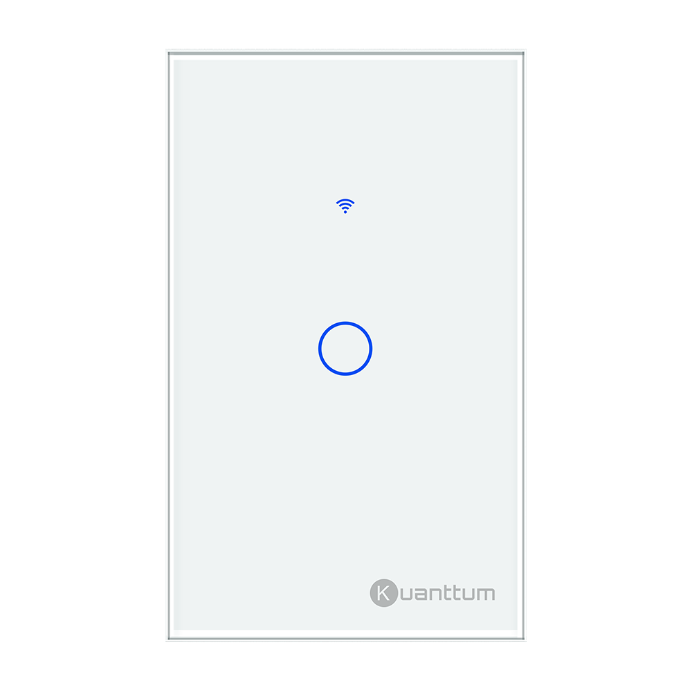 Interruptor Touch 1 Botão Wi-Fi Kuanttum TK1001 Branco
