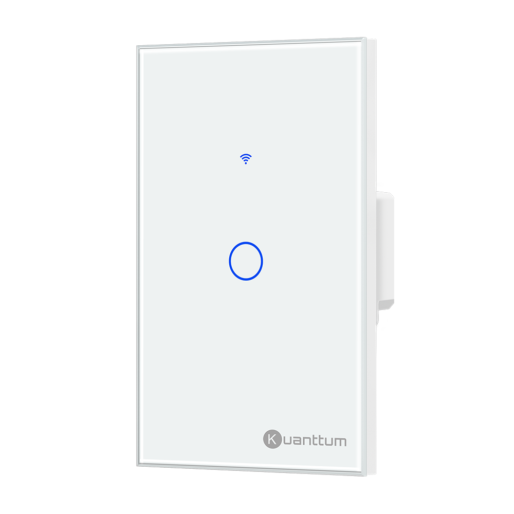 Interruptor Touch 1 Botão Wi-Fi Kuanttum TK1001 Branco