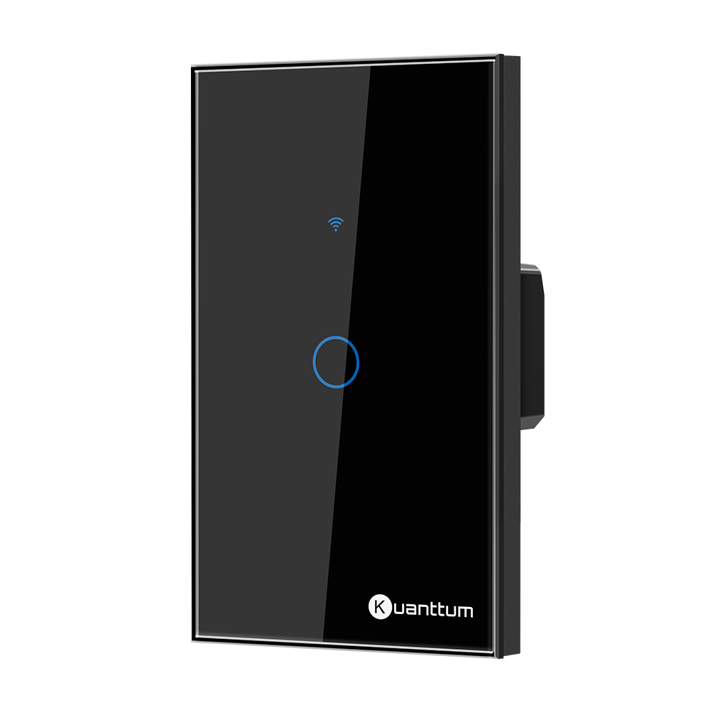 Interruptor Touch 1 Botão Wi-Fi Kuanttum TK1001 Preto