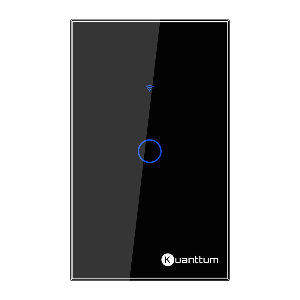 Interruptor Touch 1 Botão Wi-Fi Kuanttum TK1001 Preto