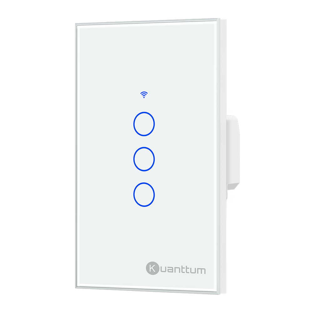 Interruptor Touch 3 Botões Wi-Fi Kuanttum TK1003B Branco
