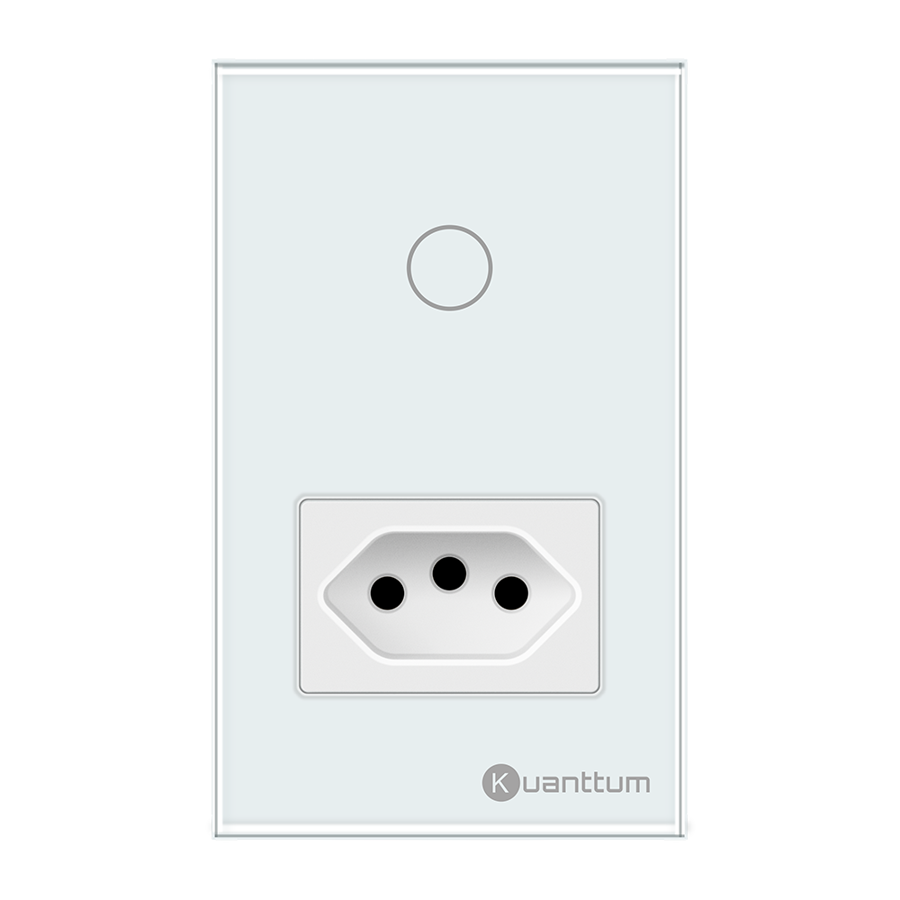 Interruptor Touch Inteligente Com Tomada Wi-Fi Kuanttum TK1011B