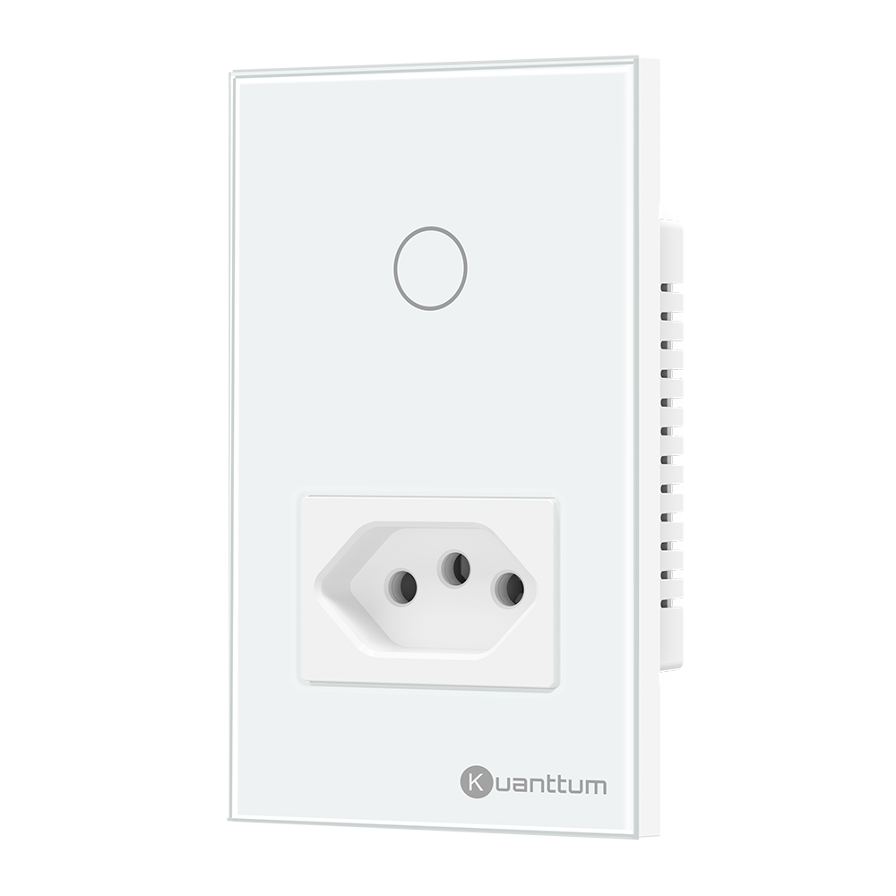 Interruptor Touch Inteligente Com Tomada Wi-Fi Kuanttum TK1011B