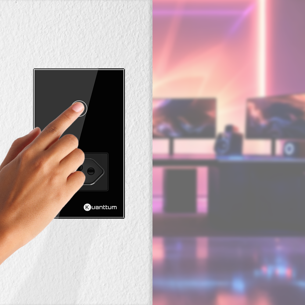 Interruptor Touch Inteligente Com Tomada Wi-Fi Kuanttum TK1011P